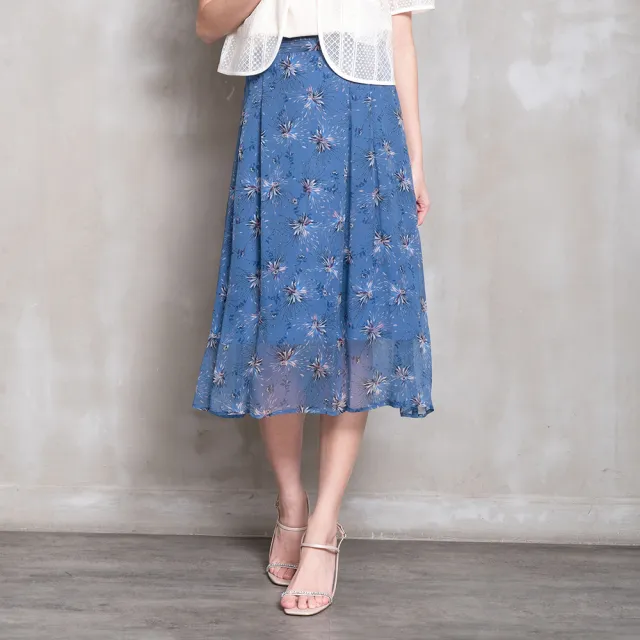 【perng yuh 芃諭名品】煙花盛放 印花 楊柳雪紡裙(2026 SS Collection｜5A春夏新品上市)