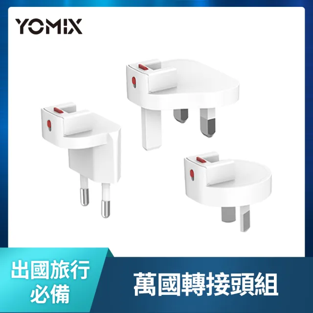 【YOMIX 優迷】萬國轉接頭組★100W氮化鎵數據顯示四孔快充充電器(Type-C/USB/筆電快充/豆腐頭/充電頭/I17適