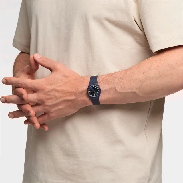 【SWATCH】SIR BLUE 經典手錶/男錶/女錶/瑞士製造 SO28N702(34mm)