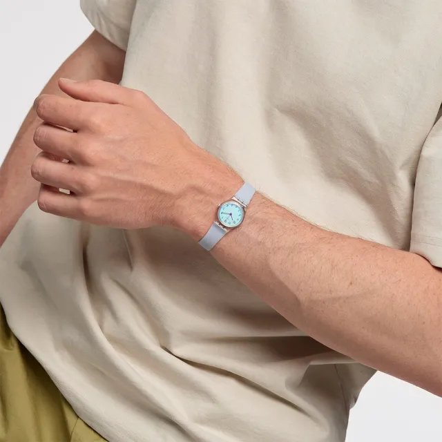 【SWATCH】CASUAL BLUE 太陽光譜折射錶盤/經典手錶/女錶/瑞士製造 LK396 (25mm)