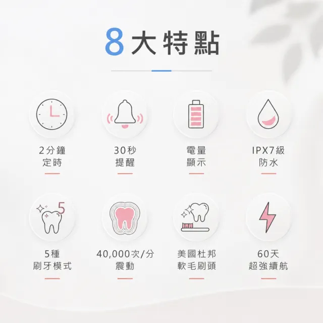 【SAMPO 聲寶】五段式音波電動牙刷(TB-Z23U1L 共附11只刷頭)