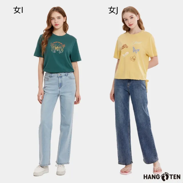 【Hang Ten】出清品-男女裝-鬆緊腰經典修身顯瘦口袋丹寧褲/直筒褲(多款選)