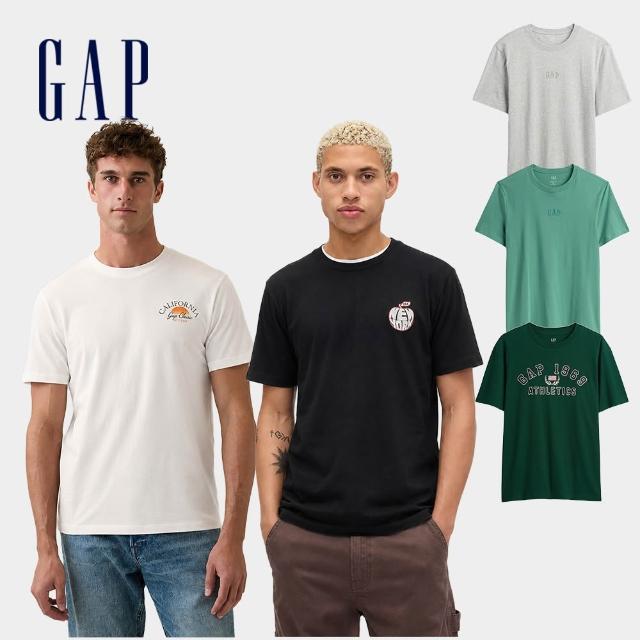 【GAP】男裝 夏季日常柔軟寬鬆短袖T恤-多款任選(799323&884494)