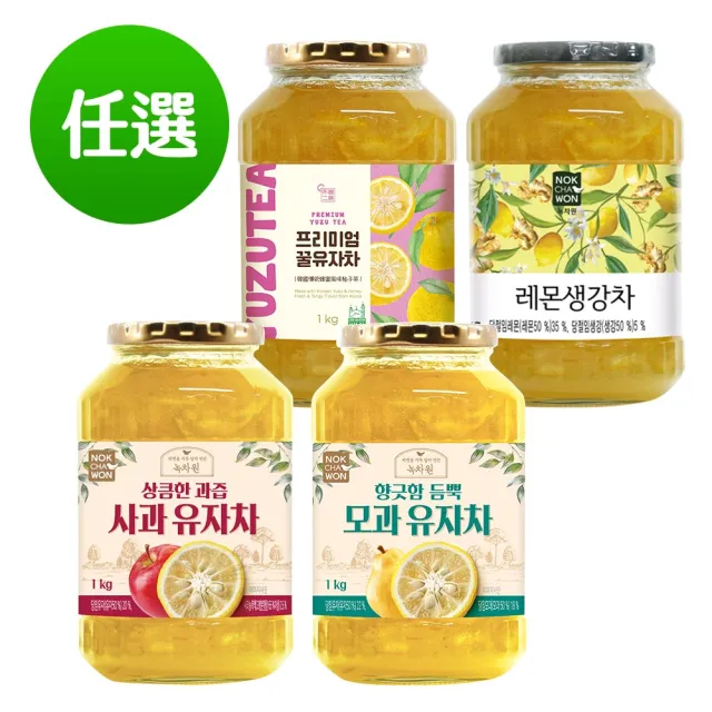 【韓味不二】韓國原裝綠茶園果醬茶1kg 口味任選(檸檬薑茶/榲桲柚子茶/柚子蘋果茶/蜂蜜柚子茶)