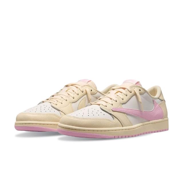【NIKE 耐吉】Travis Scott x Nike Air Jordan 1 Low OG SP 淺粉倒鉤 聯名爆款 復古做舊 男鞋 IQ7604-100