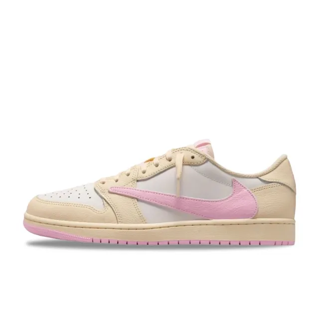 【NIKE 耐吉】Travis Scott x Nike Air Jordan 1 Low OG SP 淺粉倒勾 聯名爆款 復古做舊 男鞋 IQ7604-100