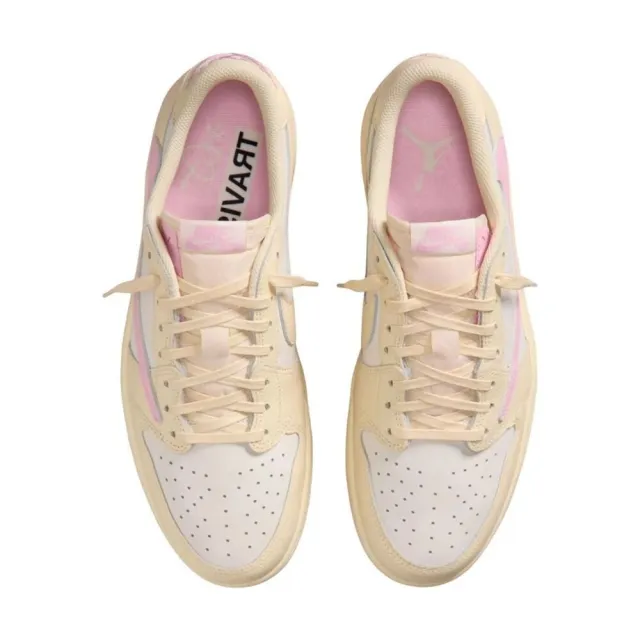 【NIKE 耐吉】Travis Scott x Nike Air Jordan 1 Low OG SP 淺粉倒勾 聯名爆款 復古做舊 男鞋 IQ7604-100