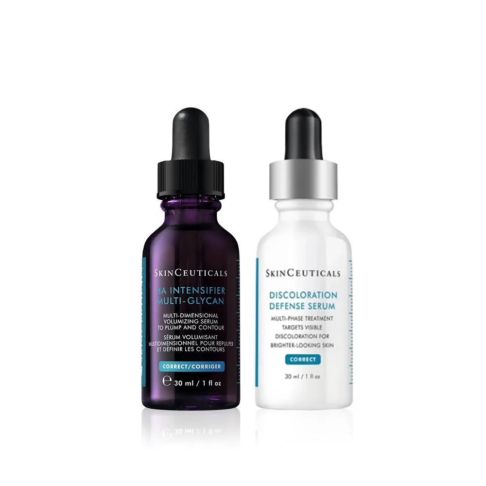 【Skin Ceuticals 修麗可】淡斑緊緻★HA塑顏緊緻超彈力紫米精華 30ml+淨膚淡斑發光精華 30ml