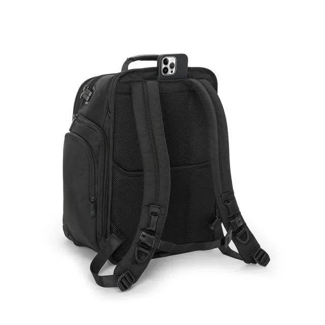 【TUMI】Alpha 15 吋筆電商務收納型彈道尼龍後背包 - 黑色(TUMI 官方旗艦店)