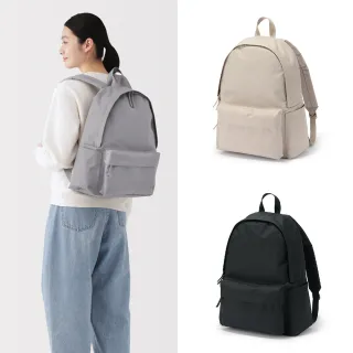【MUJI 無印良品】可減輕肩膀負擔撥水加工後背包(灰色/黑色/淺米/煙燻藍)
