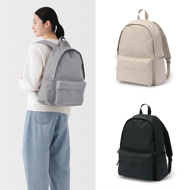 【MUJI 無印良品】可減輕肩膀負擔撥水加工後背包(灰色/黑色/淺米/煙燻藍)