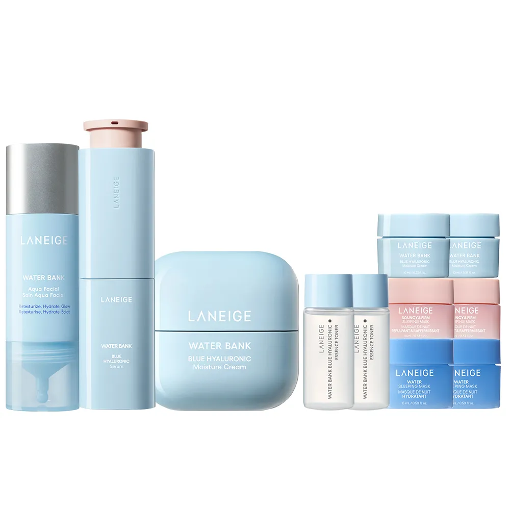 【LANEIGE 蘭芝】官方直營 全能爆水修護保濕組(保濕精華 50ml 保濕霜 50ml 水光安瓶 30ml 送禮首選)