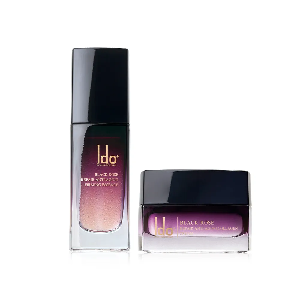 【Ido 船井醫朵】黑玫瑰抗老乳霜50ml+黑玫瑰緊膚金萃30ml(厚敷撫紋/提亮好氣色/全效抗老組)