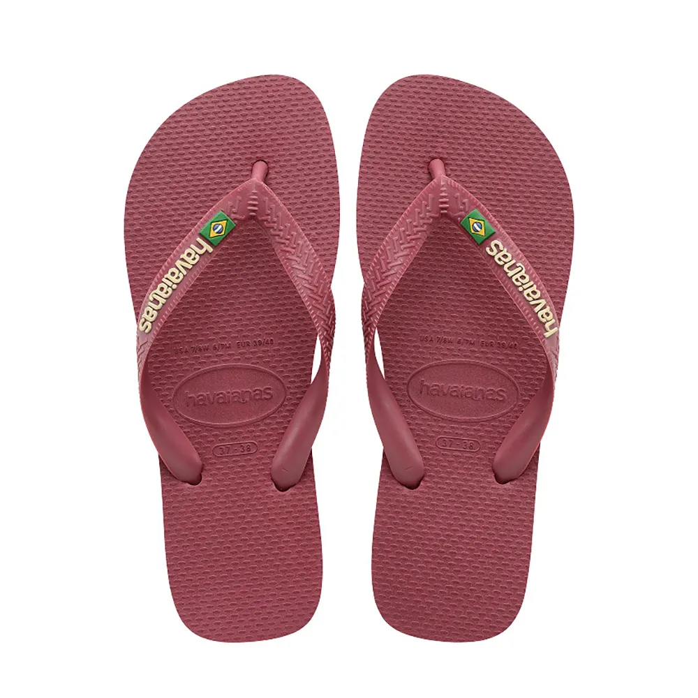 【havaianas 哈瓦仕】拖鞋 男鞋 女鞋 夾腳拖 巴西國旗 Brasil Logo 酒紅色 4110850-9339U(哈瓦士)