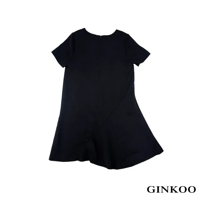 【GINKOO 俊克】下擺不對稱波浪短洋裝