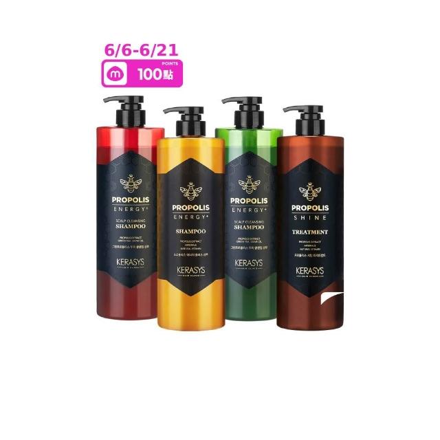 【KeraSys 可瑞絲】任選4入組_蜂膠活力光澤洗髮精/護髮素1000ml(台灣總代理)