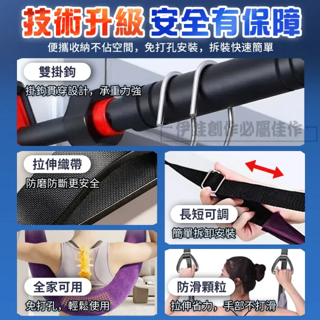 【IDREES 伊德萊斯】單槓腰椎牽引帶 家用護腰牽引器吊帶 腰椎伸展器 助力帶 強腰鍛煉器材
