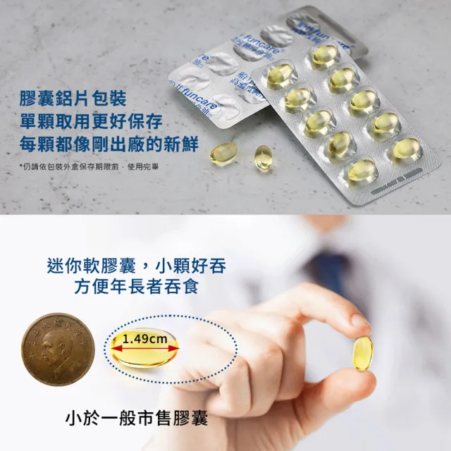【funcare 船井生醫】97% Omega-3日本進口rTG高濃度純淨魚油60顆/盒(國民碩士阿嬤_張琴愛用推薦)