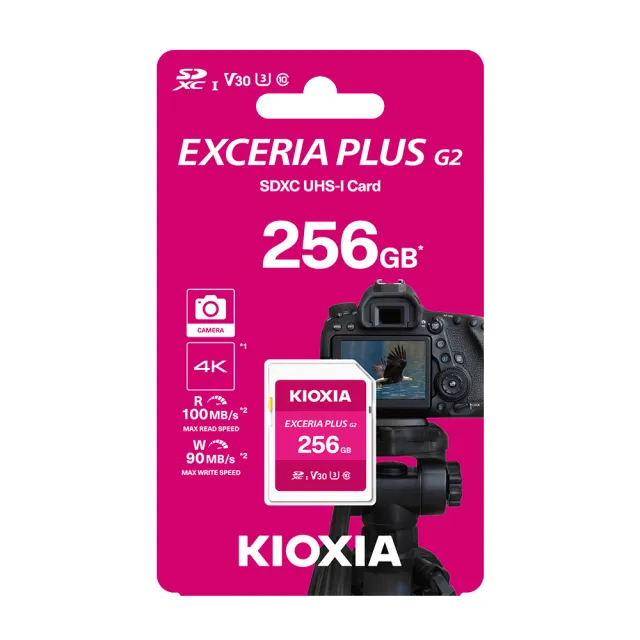 【KIOXIA  鎧俠】EXCERIA PLUS G2 SDXC UHS-I V30 U3 256GB 記憶卡