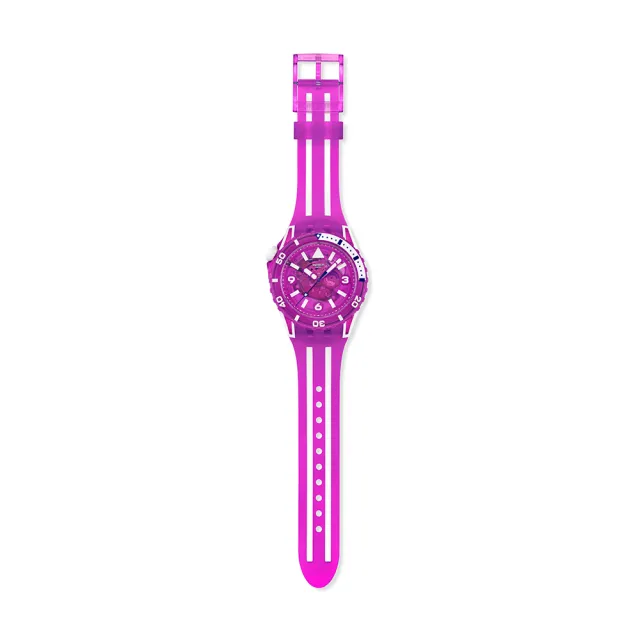 【SWATCH】SCUBAQUA 電光紫紅 FLOWER HAT SSCU09P100 (44mm)