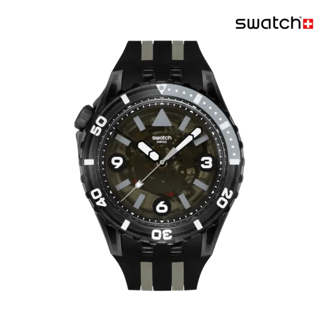 【SWATCH】SCUBAQUA 酷炫黑 BLACK SEA NETTLE SSCU09B100 (44mm)