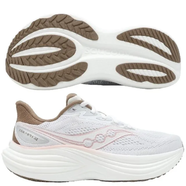 【SAUCONY 索康尼】TRIUMPH 24 女款 慢跑鞋 一般楦 寬楦 S100999 白茶 象牙白 黑 冰河灰 緩衝 避震 勝利