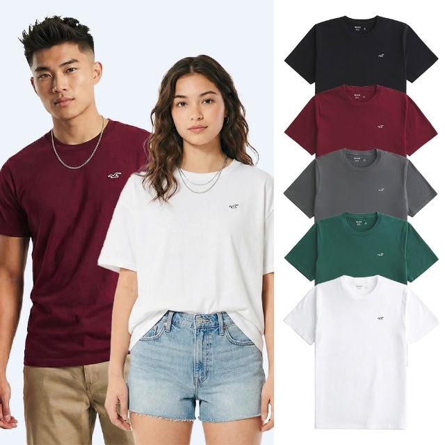 【HOLLISTER Co】HCO 海鷗 經典圓領海鷗素面短袖T恤 上衣-多色選(平輸品/素T/短T/可男女穿搭)