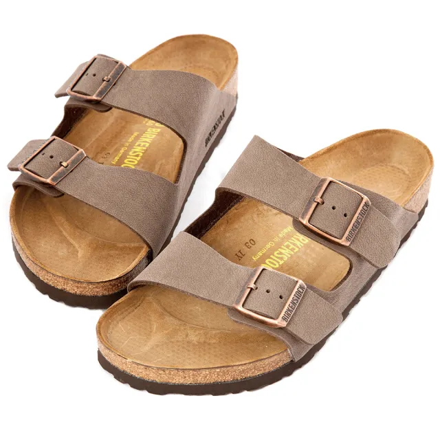 【BIRKENSTOCK 勃肯】Arizona BFBC 雙帶扣環合成皮露趾拖鞋 男 亞利桑那 一般寬平底休閒百搭涼鞋
