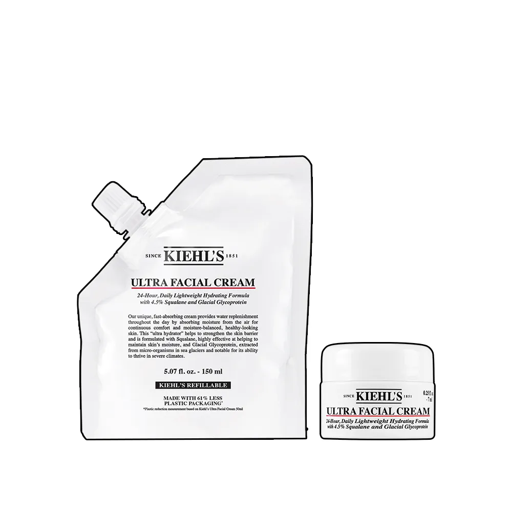【Kiehl’s 契爾氏】官方直營 冰河醣蛋白舒敏修護保濕霜補充包 150ml(Kiehl’s)