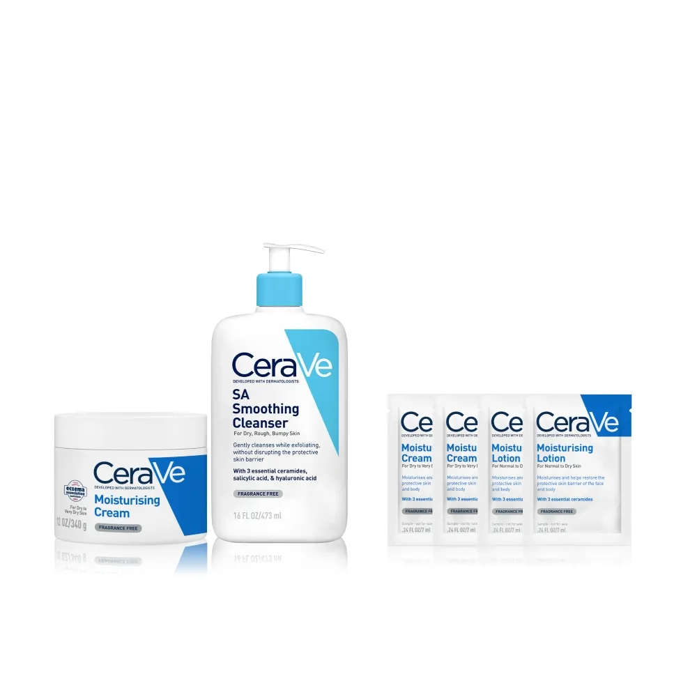 【CeraVe 適樂膚】角質代謝嫩膚組★長效潤澤修護霜+水楊酸煥膚淨嫩潔膚露 473ml_D(臉部身體乳霜)