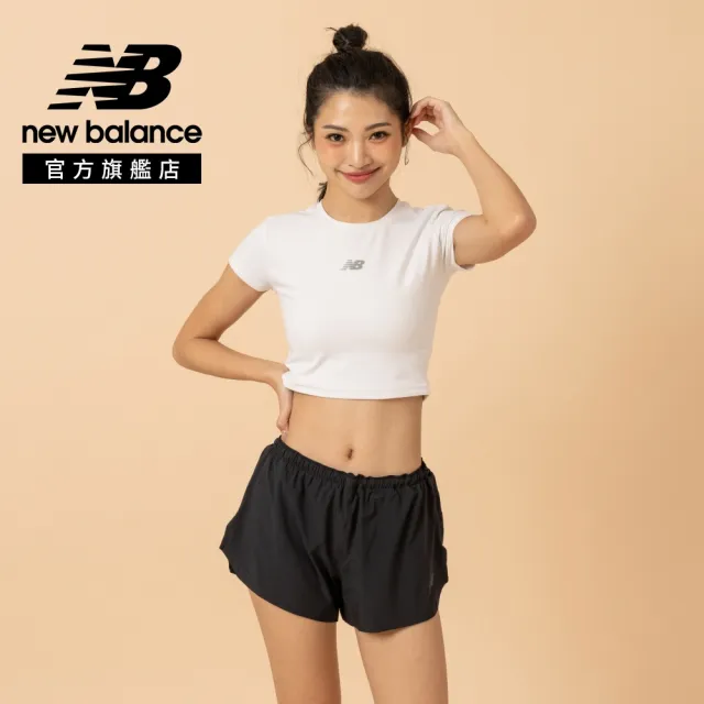 【NEW BALANCE】NB 短版修身短袖上衣_女性_黑/白_WT61O2GJBK_WT61O2GJWT(美版 版型偏大)