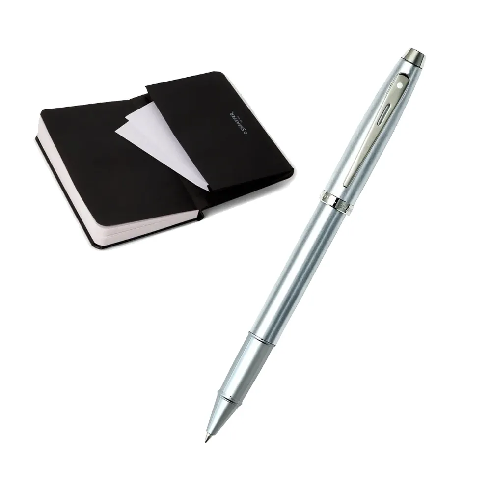 幸福銀行筆記用品 SHEAFFER】100系列銀鋼珠筆+A6筆記本禮盒免費刻字(原廠正貨) - momo