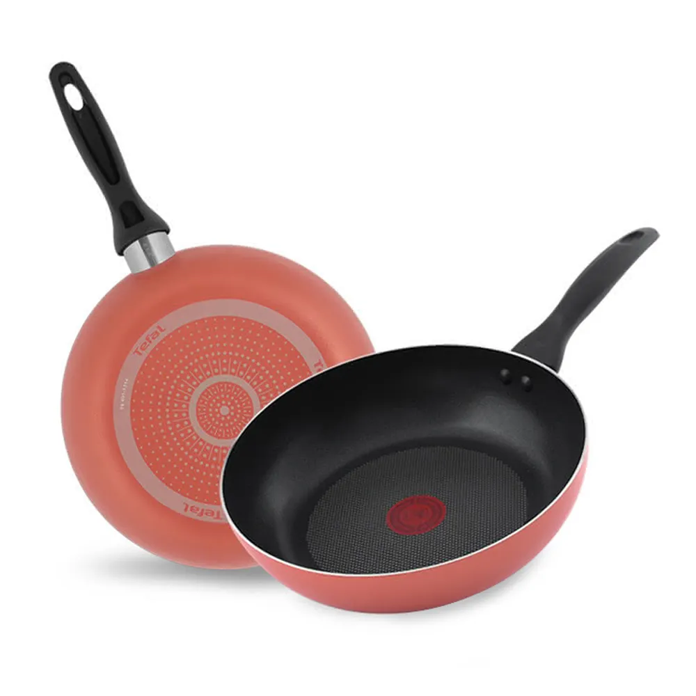 【Tefal 特福】玫瑰紅系列28CM不沾鍋深平底鍋