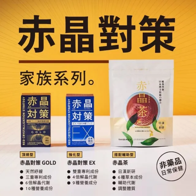 【TAIZAKU 火星生技】赤晶對策GOLD二十日份 2入組 40錠/盒 即期品效期2026/9/12 + 赤晶茶 (解晶代謝科技)