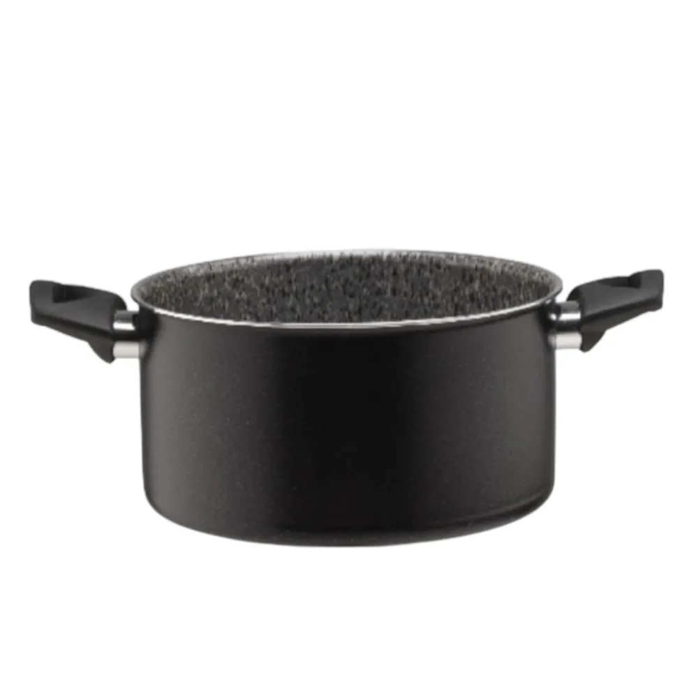 【PIARDI】義大利PIARDI HOME LIVEINDUCTION系列 24CM 6L 雙耳湯鍋 附玻璃蓋 不沾鍋(湯鍋 雙耳湯鍋 可IH)