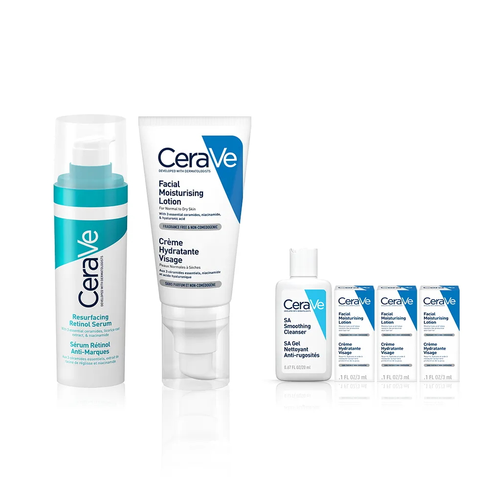 【CeraVe 適樂膚】痘痘瑕疵修復組★A醇勻亮修護精華 30ml+全效超級修護乳 52ml_A(抗痘)