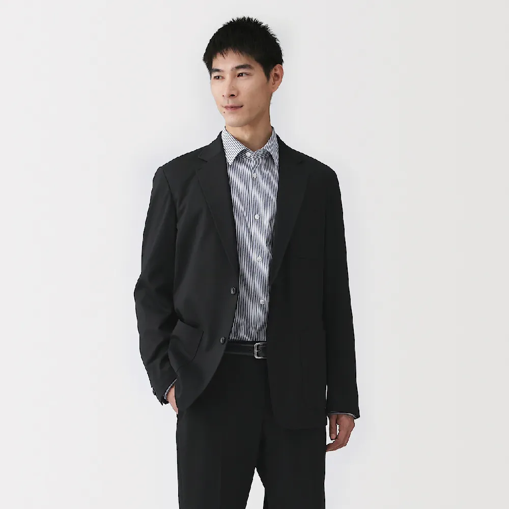 【MUJI 無印良品】男彈性針織外套(深灰/黑色/暗藍)
