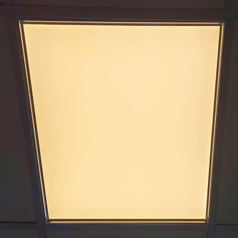 2入組 600x600 LED平板燈 110V寬壓38W 石膏板 集成吊頂燈 595x595 面板燈嵌入式 暖黃光3000K(平板燈)