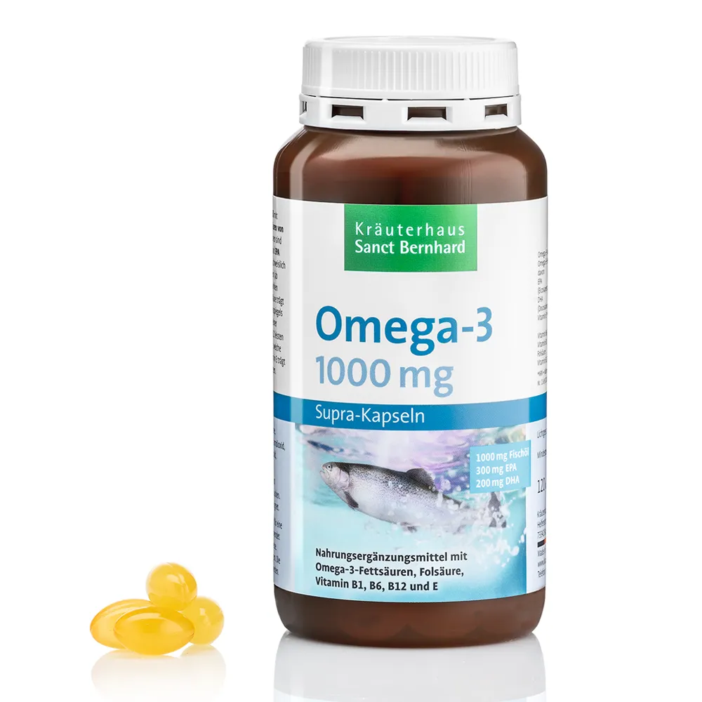 【聖伯納德 Sanct Bernhard】德國百年草本 魚油Omega-3  1000mg膠囊(120粒/罐)