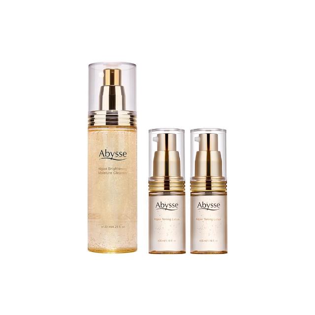 【abysse】Abysse 潔顏保濕組（黃金藻潔顏霜120ml＋黃金藻化妝水35mx2）
