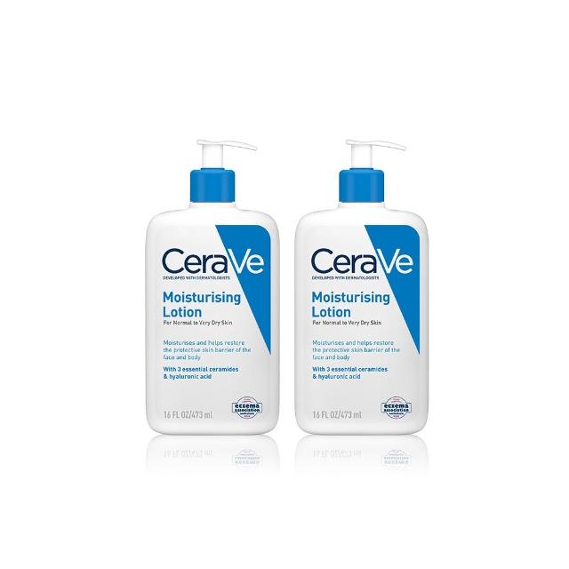 【CeraVe 適樂膚】618限時特談雙入組★長效清爽保濕乳 473ml X2(臉部身體乳液/張凌赫同款)