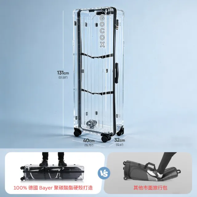GOCOX 透明高爾夫旅行箱 硬殼航空包 航空箱 飛機托運包