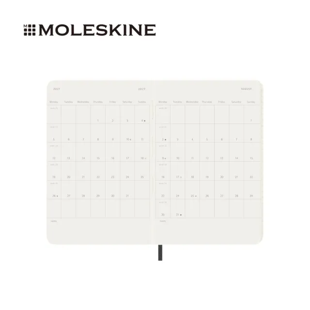 【MOLESKINE】2026-27 18個月週記軟皮手帳 - 口袋/黑