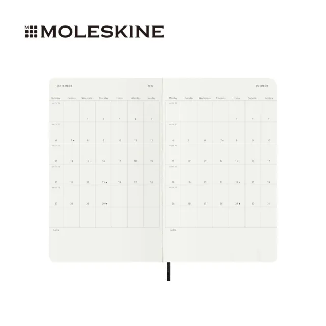 【MOLESKINE】2026-27 18個月日記軟皮手帳 - L型/黑