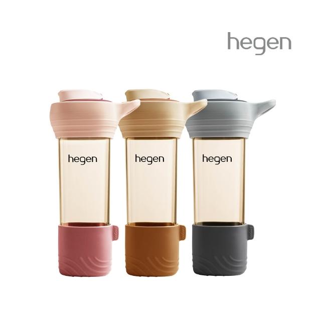 【hegen】總代理｜Lifestyle_PPSU 隨行輕量水瓶 450ml-附矽膠提把和防滑套(巴黎灰/柔褐楓)