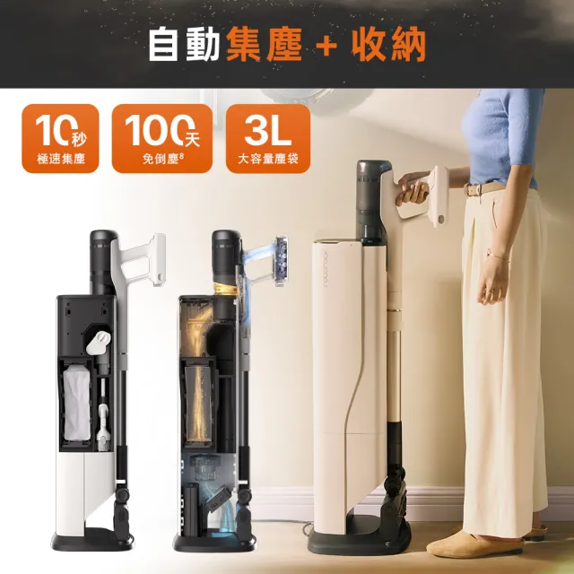【Roborock 石頭科技】MOMO獨家旗艦款! H60 Hub Pro自動集塵抗敏吸塵器(170AW強力微米級/零纏繞/綠光/全能)