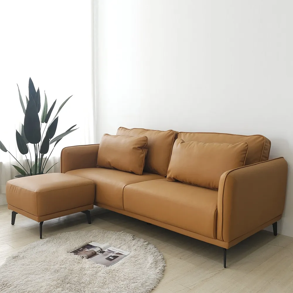 【BN-Home】奧登斯北歐風L型布沙發-210公分(三人沙發/休閒椅/沙發/珪膠皮)