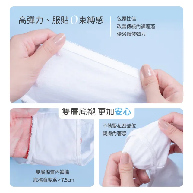 【VIGILL 婦潔】極植零菌免洗內褲-大尺碼 20入(純棉透氣、感染期適用)