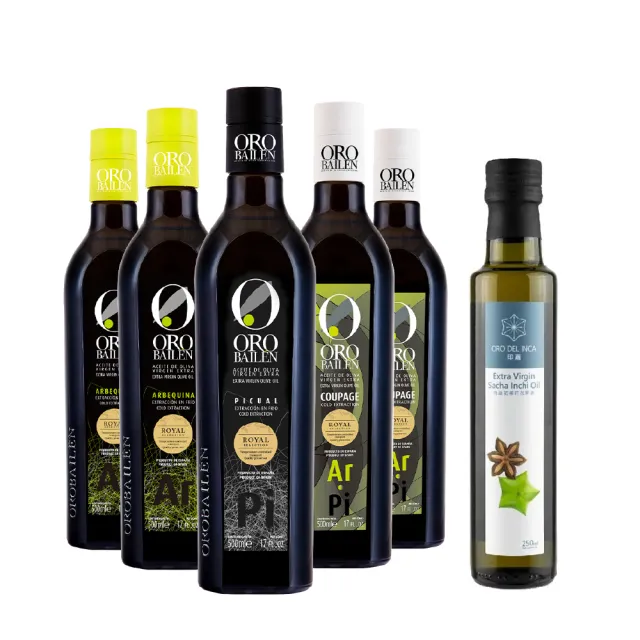 【Oro Bailen 皇嘉】特級冷壓初榨橄欖油500mlx5瓶(加贈印加果油 250ml 素食優質ω-3攝取)
