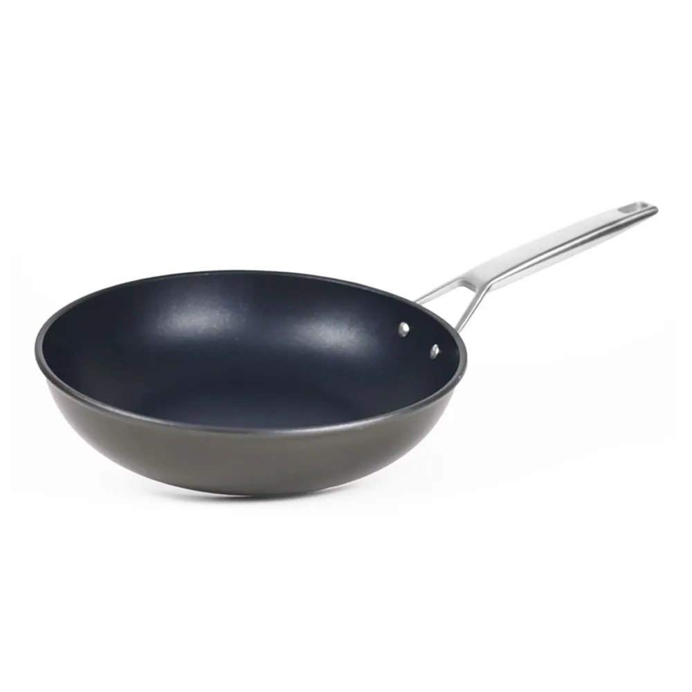 【RISOLI 里索利】黑鑽頂級1810系列不沾中式炒鍋28cm